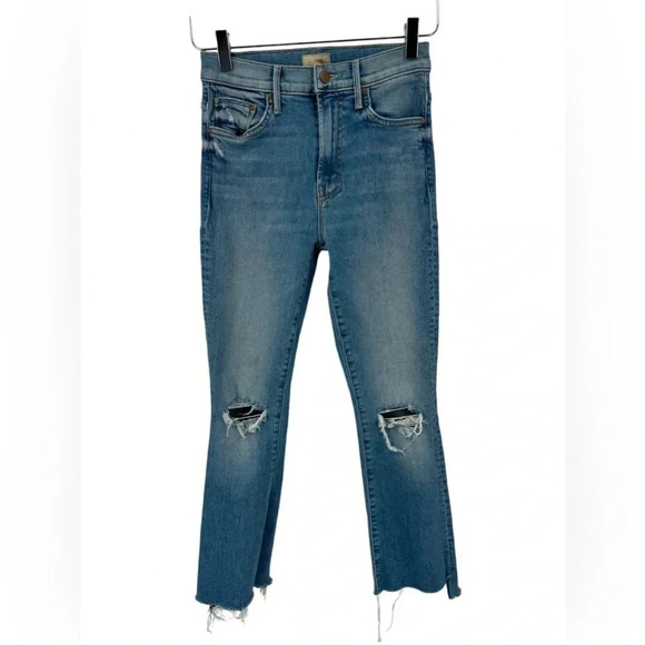 Mother|| The Insider Crop Step Fray Hem Jeans Thrilling Shots Size 25 B2331 - Picture 4 of 8